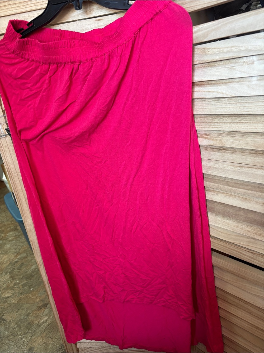 Indigo Hot Pink Elastic Waist Skirt Large